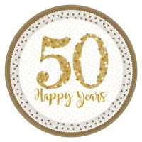Javoli Papierové taniere Happy Years 50, 23 cm - 8 ks