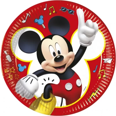 Javoli Papírové talíře Disney Mickey 23 cm - 8 ks červený