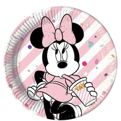 Javoli Papierové taniere Disney Minnie 23 cm - 8 ks ružový