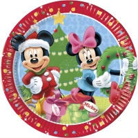 Javoli Papírové talíře Disney Mickey a Minnie 23 cm - 8 ks červený 