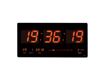 GGV 3751 LED digitální nástěnné hodiny 45 x 22 cm červené