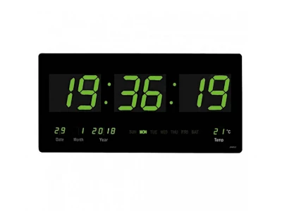 GGV 3752 LED digitální nástěnné hodiny 45 x 22 cm zelené