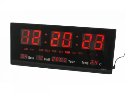 GGV 3754 LED digitální nástěnné hodiny 36 x 16 cm červené
