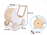 KIK KX6493 Dřevěný kočárek pro panenky 