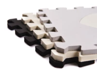 KIK Kontrastní pěnové puzzle 30 x 30 cm, 36 ks černo, šedo, krémové
