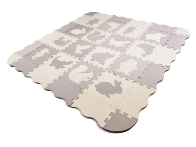 KIK Kontrastní pěnové puzzle 30 x 30 cm, 36 ks šedá, krémová