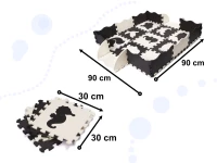 KIK Kontrastní pěnové puzzle 30 x 30 cm, 25 ks černá, krémová
