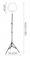 ISO 9630 Prstencová lampa se stativem a dálkovým ovládáním 30W bazar