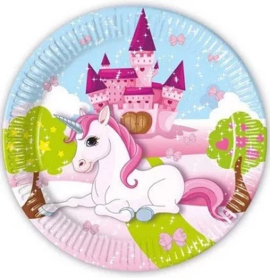 Javoli Papírové talíře Unicorn 23 cm - 8 ks