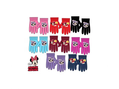 Javoli Detské pletené rukavice Disney Minnie 3/6 rokov svetločervené