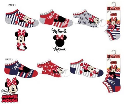 Javoli Dětské ponožky kotníkové Disney Minnie vel. 31/34 3 páry