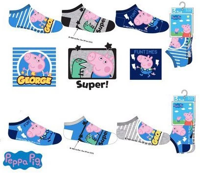 Javoli Dětské ponožky kotníkové Prasátko Peppa vel. 27/30 3 páry