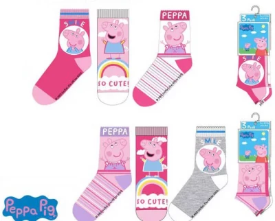 Javoli Detské ponožky Prasiatko Peppa vel. 23/26 3 páry