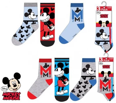 Javoli Dětské ponožky Disney Mickey vel. 31/34 3 páry