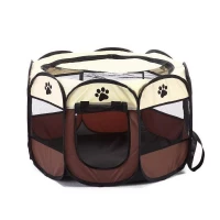 KIK KX6942 Ohrádka pro psy 104 cm x 65 cm hnědá - bazar