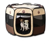 KIK KX6942 Ohrádka pro psy 104 cm x 65 cm hnědá - bazar