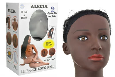 Kemis Nafukovací panna Černoška s 3D hlavou - Alecia