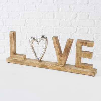Boltze Dekorativní dřevěný nápis Love, Home 1 ks