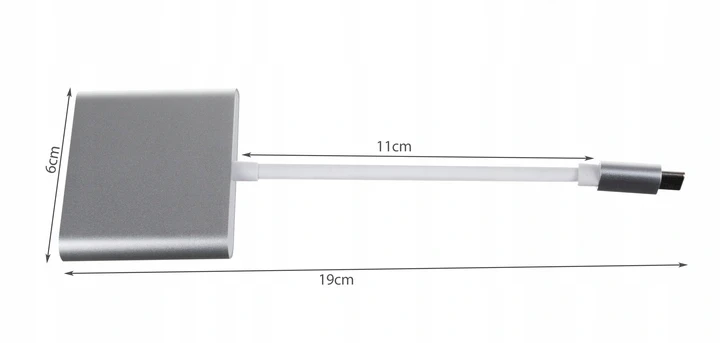 ISO 12271 Adaptér HUB USB-C HDMI stříbrný