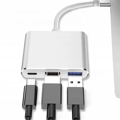 ISO 12271 Adaptér HUB USB-C HDMI strieborný