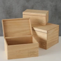 Boltz Dekoratívne drevený box s vekom Natural Set 3 ks