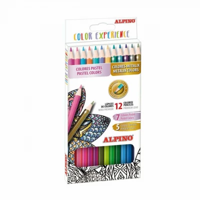 ALPINO Metalické pastelky, 12 ks