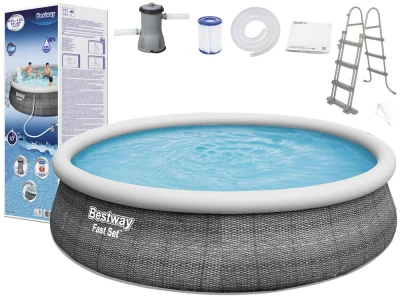 Bestway 57372 Bazén Fast Set Rattan 4,57 x 1,07 m s příslušenstvím