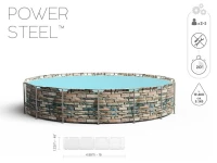 Bestway 56966 Bazén s konštrukciou Power Steel Stone 488 x 122 cm
