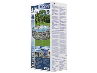 Bestway 56966 Bazén s konštrukciou Power Steel Stone 488 x 122 cm