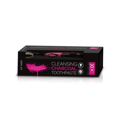 XOC Charcoal bělicí zubní pasta s aktivním uhlím 100 ml + kartáček na zuby