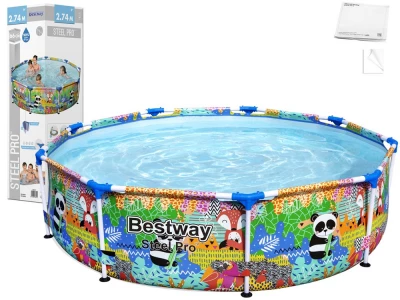Bestway 5612f Dětský bazén s rámem zoo 2.74 x 0.66 cm