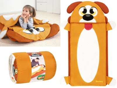 Bestway 68109 Detská nafukovací matrac velúrová + spacák psík
