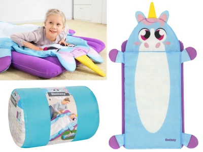 Bestway 68111 Dětská nafukovací matrace velurová + spacák Unicorn