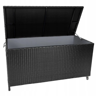 Malatec 11963 Záhradný úložný box polyratan 118 x 54 x 59 cm čierny