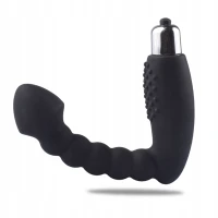 Zmyselný masážny prístroj na prostatu Ultimate P Spot 22,5 cm, čierny