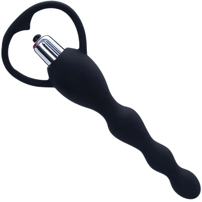 Sensual Anální kuličkový kolík vibrační 17 cm černá