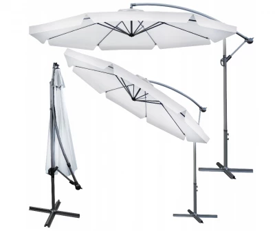 Malatec 12167 Slunečník s boční nohou 350 cm světle šedý