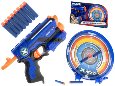 KIK Dětská pistole NERF + 8 nábojů a terč