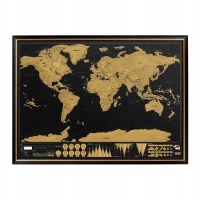 Verk 18183 Veľká Stieracie mapa sveta s vlajkami Deluxe 82 x 59 cm čierna