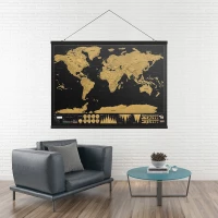 Verk 18183 Velká Stírací mapa světa s vlajkami Deluxe 82 x 59 cm černá