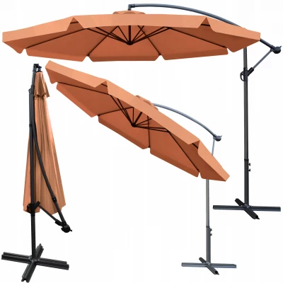 Malatec 12166 Slunečník s boční nohou 300 cm hnědý