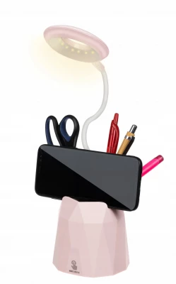 ISO LED stolná lampa s držiakom na mobil a úložným priestorom