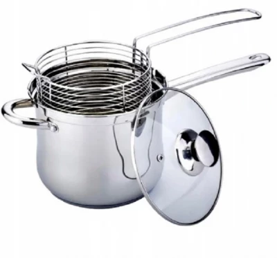 Edelhoff EH-8910 Hrniec na vyprážanie s košíkom a skleneným vekom 19 cm