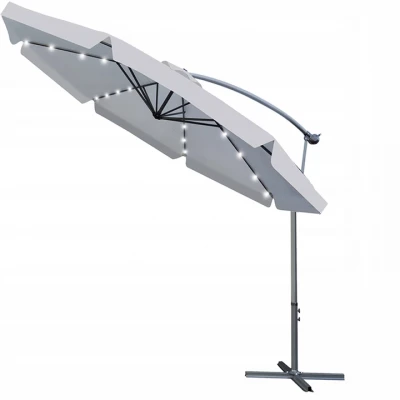 Malatec 12267 Slunečník s LED osvětlením 350 cm šedý