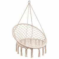 KIK KX7629 Zavesené kreslo so strapcami 80 cm, béžové