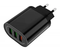 APT PLP37D Nabíjací adaptér 3 x USB 18 W QUICK CHARGE 2.0-3.0 čierny