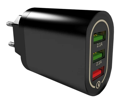 APT PLP37D Nabíjací adaptér 3 x USB 18 W QUICK CHARGE 2.0-3.0 čierny