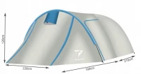 Trizand 12572 Stan pro 3 osoby 120 x 220 x 370 cm modrostříbrný