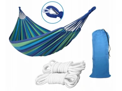 Azar HM-103 Hamaka hojdacia sieť 240 x 80 cm modré pruhy