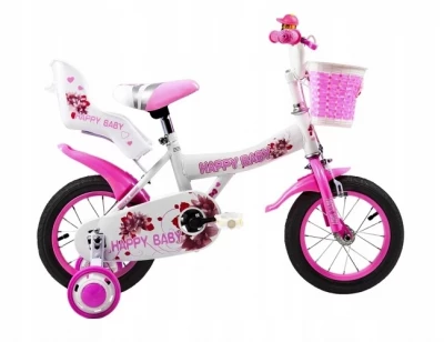 Azar Detský bicykel BMX HappyBaby 12 CALI ružové